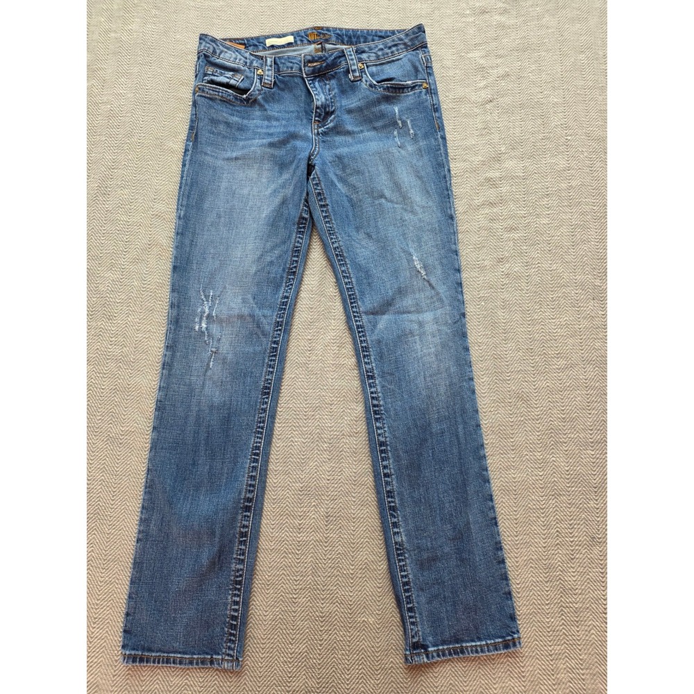 KUT from the Kloth Straight Leg Distressed Medium Wash Denim Jeans Womens Size 8